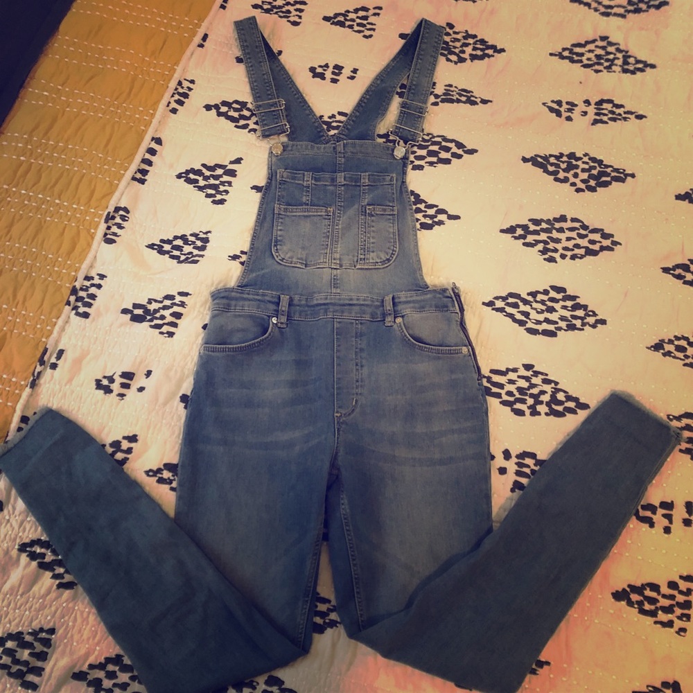 Free People Washed Denim Overall